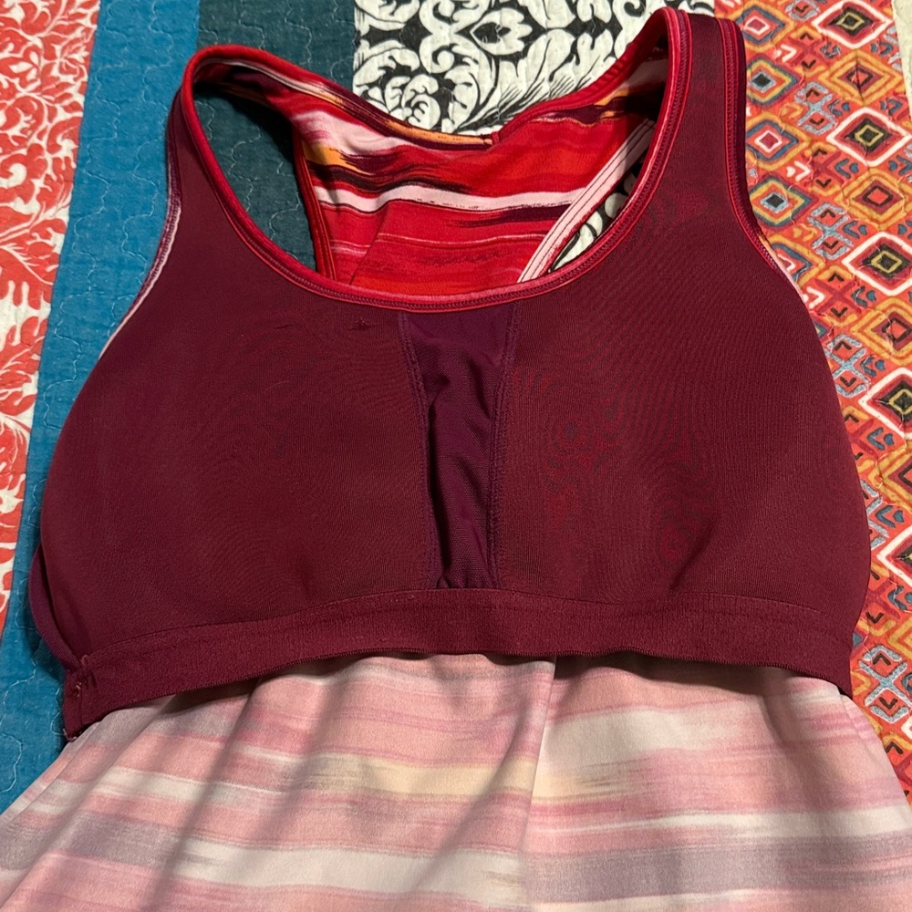 Athleta Striped Racerback Tank Top, Size L - Picture 4 of 4